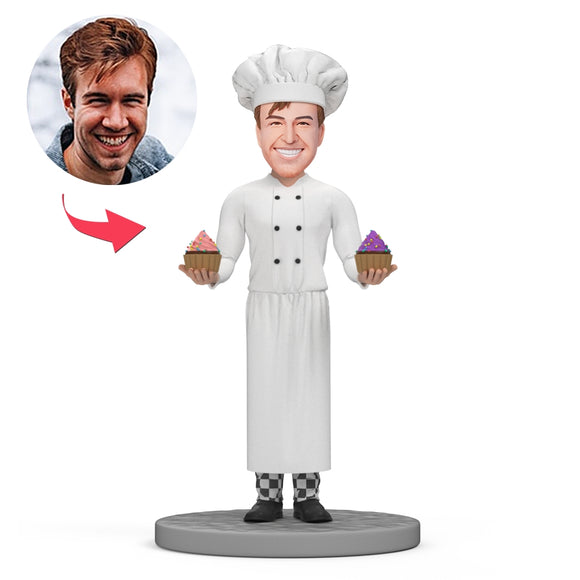 Male Chef Custom Bobblehead With Engraved Text