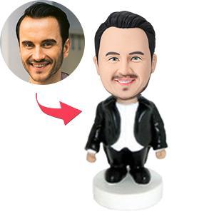 Opera Singer In Black Tuxedo Custom Bobblehead With Engraved Text