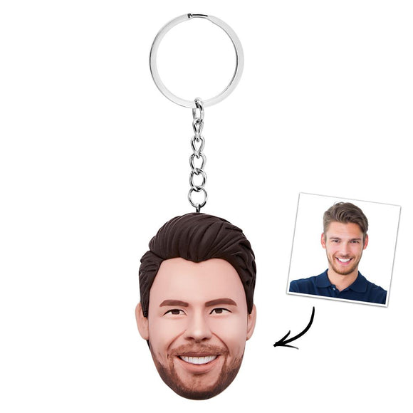 Custom Bobblehead Keychain Personalized head 2.36in - 